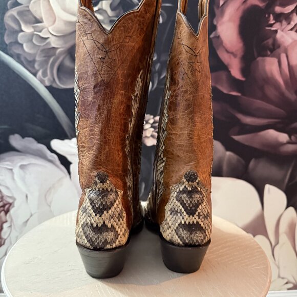 Rattlesnake Black Jack Cowboy Boots Womens 8.5 - Picture 4 of 5